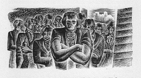 Irish villagers staring at Victor Frankenstein.