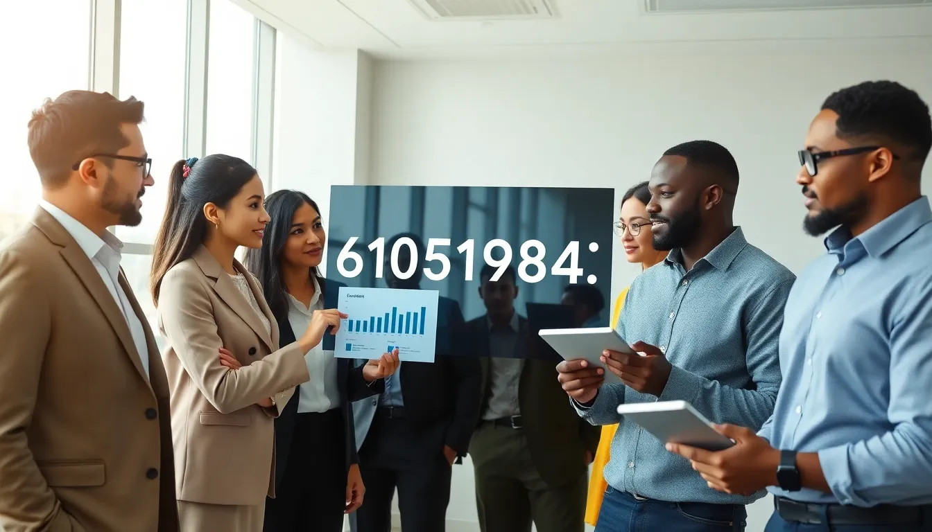 team discussing technical implications of number in a modern office.